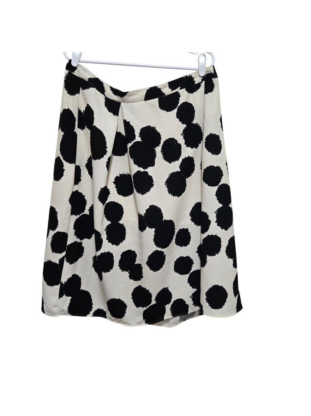 Who What Wear Polka Dot A Line Midi Skirt Cream Black Size 16